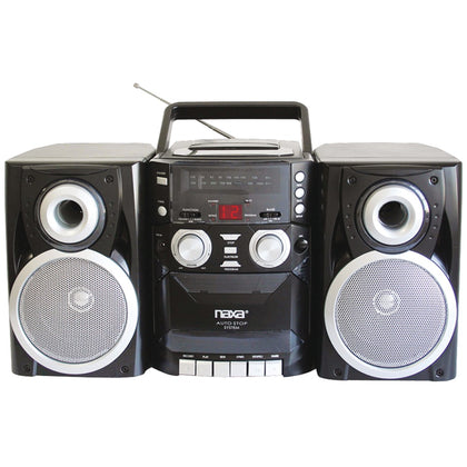 Naxa Portable Cd Player With Am And Fm Radio Cassette & Detachable Speakers