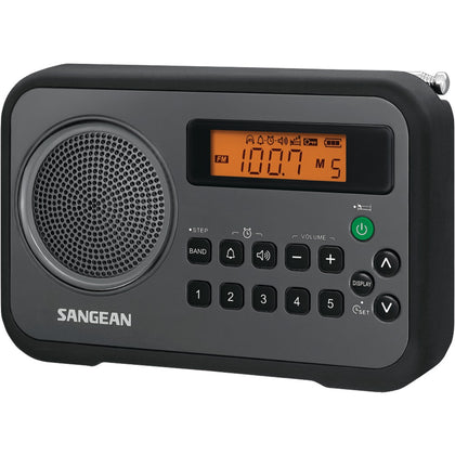 Sangean Am And Fm Digital Portable Receiver With Alarm Clock (black)