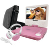 Sylvania 7&#34; Swivel-screen Portable Dvd Player Bundle (pink)