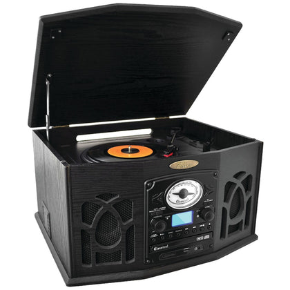 Pyle Home Bluetooth Retro Vintage Classic Style Turntable Vinyl Record Player With Vinyl-to-mp3 Recording (black)