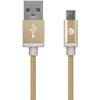 At&t Charge & Sync Braided Usb To Micro Usb Cable 5ft (gold)