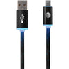 At&t Charge & Sync Illuminated Usb To Micro Usb Cable 3ft (black)