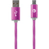 At&t Charge & Sync Illuminated Usb To Micro Usb Cable 3ft (pink)