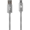 At&t Charge & Sync Illuminated Usb To Micro Usb Cable 3ft (silver)