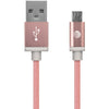 At&t Charge & Sync Braided Usb To Micro Usb Cable 5ft (pink)