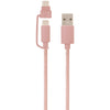 Helix Usb-a To Usb-c Cable With Micro Usb Adapter 10ft (rose Gold)