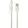 Helix Usb-a To Usb-c Cable With Micro Usb Adapter 10ft (white)