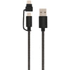 Helix Usb-a To Usb-c Cable With Micro Usb Adapter 5ft (black)