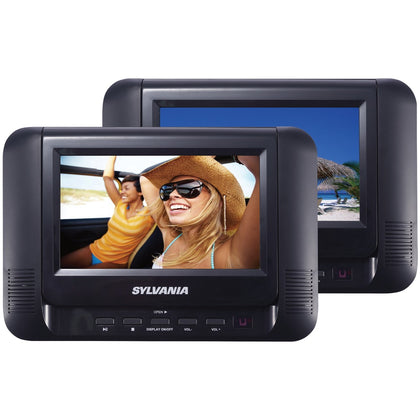 Sylvania 7" Dual Screen And Dual Dvd Portable Dvd Players