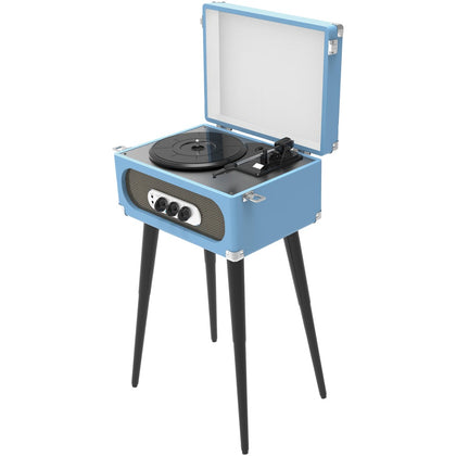 Sylvania Bluetooth Retro Turntable With Stand & Fm Radio (blue)