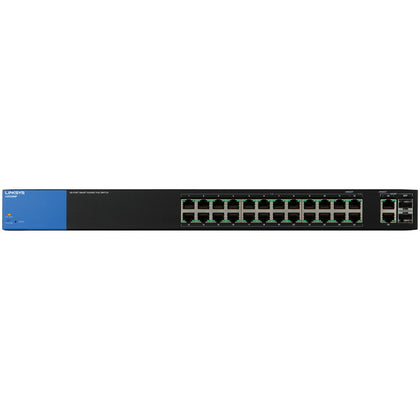 Linksys 384-watt Poe+ Smart 24 Port Gigabit Network Switch With 2 Gigabit Sfp And Rj45 Combo Ports