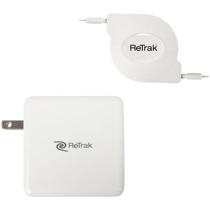 Retrak 87-watt Usb-c Notebook Charger With Retractable Cable